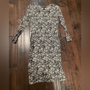 Floral Black and Tan Women's Dress